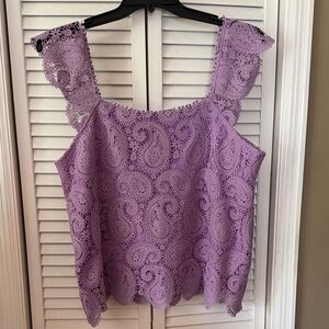 Lavender Lace Sleeveless Top